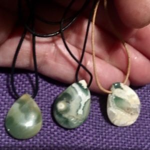 Tiny Pendants on a Leather Thong 1/12 & 3/24